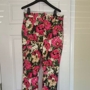 Pink and green floral pants from H&M size 6 NWT